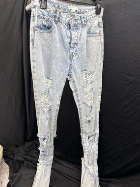 Dance & Marvel Heavy Distressed Acid Wash Mom Jeans